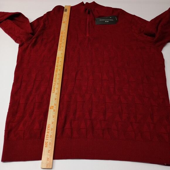 New Shaquille O'Neal 1/4 Zip Flag Red Pullover Sweater Men's Size 3XLT - Picture 6 of 7